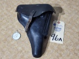 Original Luger Model P08 Leather Holster w/Extra Wood Knob Clip – lot 96 Luger Fits