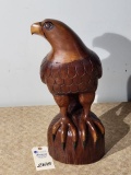 Custom Carved Hardwood Eagle Statue