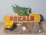2) Vintage Press Board DeKalb Seed Corn Sign
