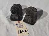 Iron Native American Indian Chief Bookends 