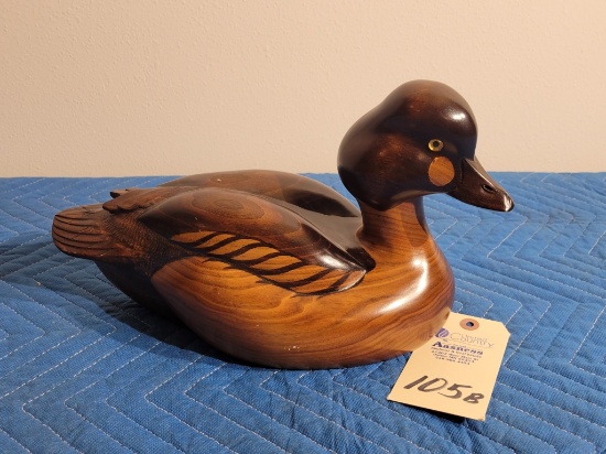 Wood carved Bufflehead duck