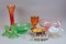 Assorted Collectible Glass Items: Fenton, Green, Amber