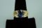 14 K Gold Ring w/ Blue Stone, Sz 10