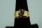 14K Gold Ring w/ Onyx Stones, Sz 8.5