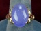 14K Gold Ring - Lavender Jade Colored Stone, Sz 8.5