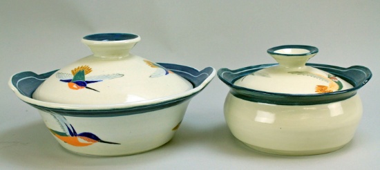 Humming Bird Decorated Covered Bowls