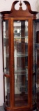 Tall Walnut Finish Display Case