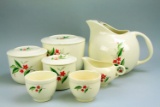 Cambridge Pottery Canisters, Pitcher, Creamer, Cups