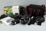 Assorted Cameras: Canon SureShot, Vivitar & Yashica Video 8