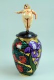 Decorative Lidded Jar w/ Woman Figure