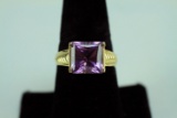 14K Gold Ring w/ Lavender Stone, Sz. 9