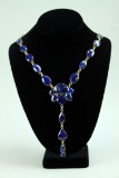 Ladies Necklace w/ Lapis Colored Stones