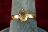 Antique 18K Gold Ring w/ Yellow Stone, Sz 6.5