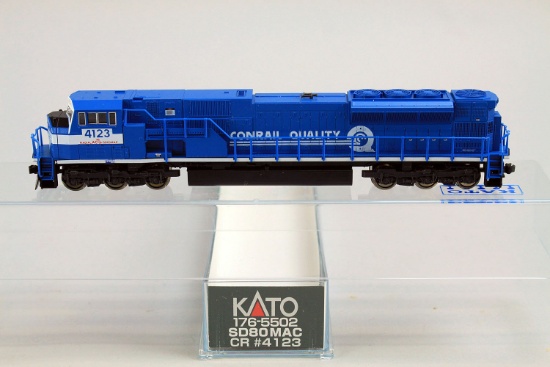 N Scale Kato Conrail Quality #176-5502, CR #4123, SD80MAC Locomotive