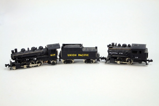 N Scale Bachmann Union Pacific #51551 Prairie 2-6-2,  Tender 1836 & Santa Fe Dockside Switcher #116