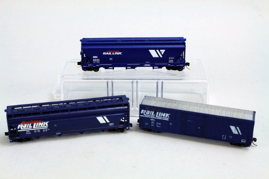 3 N Scale Micro-Trains Montana Rail Links; MRL51033 3-Bay Hopper, MRL50001 Center Flow Hopper &