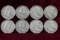 8 Franklin Silver Half Dollars; 1951S,1952S,1953D,1954D,1957D,1958D,1959D,1960D