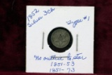 1852 3 Cent Piece, Type 1