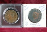 2 U.S. Large Cent; 1817 & 1851