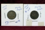 2 Flying Eagle Cents; 1857 & 1858