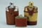 3 Leather Cased Flasks