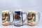 3 Budweister Holiday Beer Steins