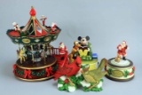 Christmas Themed Music Boxes & Bird Porcelain