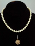 Pearl Necklace & Gold Filled Locket
