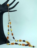 Unique Necklace w/ Amber Colored Stones
