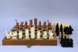 Folding Chess Board w/ 3 Different Sets of Pieces