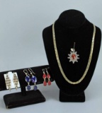 Sterling Silver Necklace, Pendant & Earrings