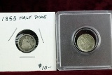 2-1853 Seated Liberty Half Dime with arrows at date