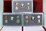 3 U.S. Mint Proof Sets; 1988, 1989,1990