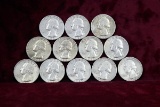 12 - 1963 Washington Silver Quarters