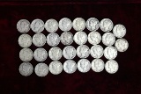 30 Mercury Silver Dimes; various dates/mints