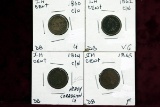 4 More Better Date Indian Head Pennies; 1860,1862,1864,1865