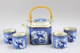 Chinese Blue & White Porcelain Tea Set