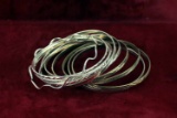 Assortment of Silver Bangle Bracelets