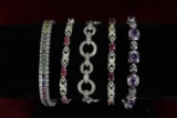 5 Silver Bracelets - Various Designs