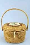 Vintage Barlow Nantucket Basket Weave Purse - Cardinals