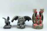 Medieval Gargoyle Statues/Candle Holder