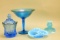 Lot of Vintage Blue Glass- Fenton, Fostoria & More