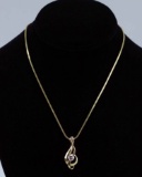 Diamond Pendant in 14K Gold Setting w/ 14K Gold Chain, 10 Grams