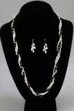 Seed Pearl Necklace & Earrings