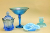 Lot of Vintage Blue Glass- Fenton, Fostoria & More