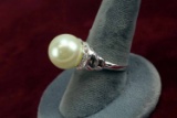 Sterling Ring w/ Pearl, Sz. 9