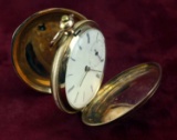Ladies Pocket Watch, Key Wind & Set - Gold Filled Case