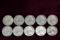 10 Washington Silver Quarters; 5-1964-P,5-1964-D