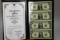 1 U.S. Government issued uncut sheet of $1 Federal Reserve Notes, w/COA
