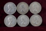 6 80% Silver Canadian 50 Cent Pieces